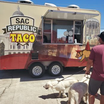 Sac Republic Taco - a man and two dogs - Tacos Near Me - Placerville, California Sac Republic Taco - a man and two dogs - Tacos Near Me - Placerville, California