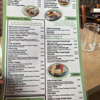 BoatHouse Cafe & Grille - Menu back/front - Burgers Near Me - Meadview, Arizona