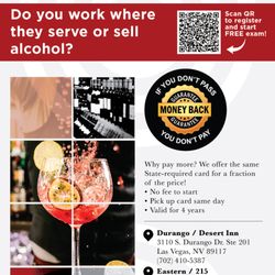 Fingerprinting Ink - Alcohol Awareness Card - Most economical price in town $15, good for four years!