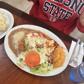 Burrito King - Chile rellno, two enchiladas(one chicken one cheese) - Mexican Near Me - Salinas, California