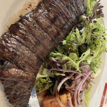 La Patagonia Argentina - Churrasco and side salad - Latin American Near Me - Miami, Florida La Patagonia Argentina - Churrasco and side salad - Latin American Near Me - Miami, Florida