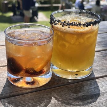 Farm Country Kitchen - Outdoor bar & table service. Old fashioned & Hawaiian margarita - American Near Me - Riverhead, New York Farm Country Kitchen - Outdoor bar & table service. Old fashioned & Hawaiian margarita - American Near Me - Riverhead, New York