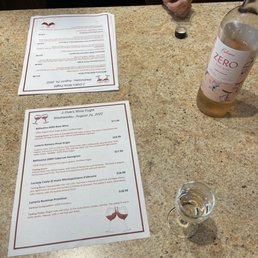 Wine tasting menu Wine tasting menu