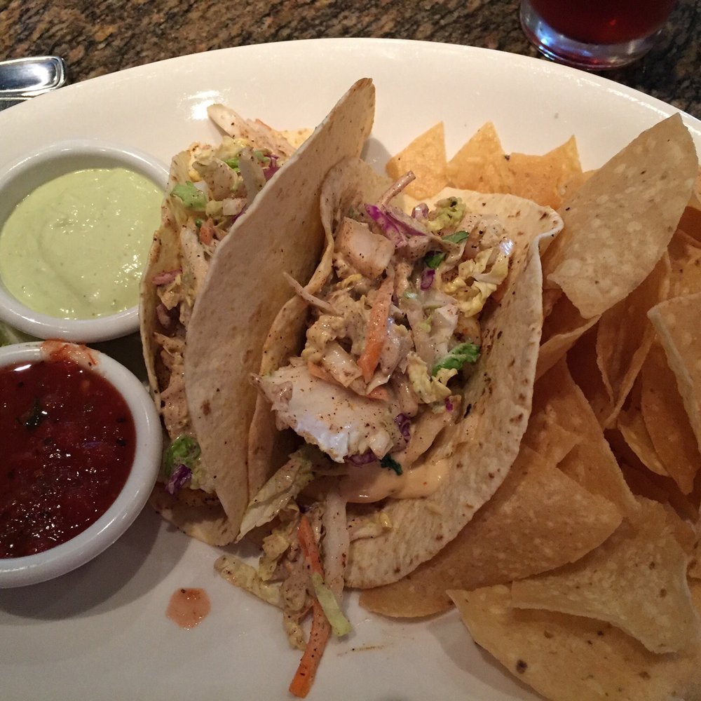 BJ's Restaurant & Brewhouse - Shrimp tacos with crappy greasy sides. $11.50 - New American Near Me - Allen, Texas BJ's Restaurant & Brewhouse - Shrimp tacos with crappy greasy sides. $11.50 - New American Near Me - Allen, Texas