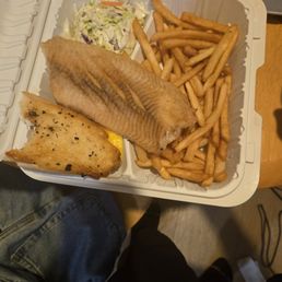Catfish dinner with fries Catfish dinner with fries