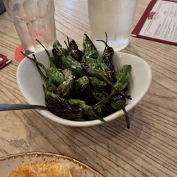 Shishito peppers! Some mild, and a few that rocked the heat!