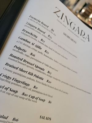 Menu photo 1 Zingara Scottsdale, AZ Menu photo 1 Zingara Scottsdale, AZ