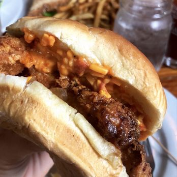 The Place - Fried chicken sandwich with pimento cheese - Southern Near Me - Athens, Georgia