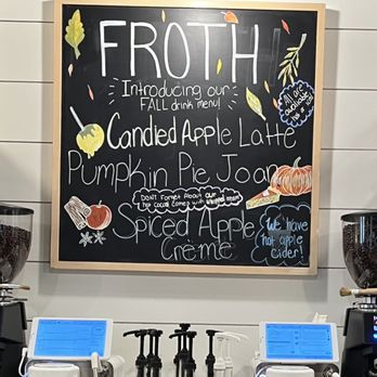 Froth Cafe - Fall menu - Coffee & Tea Near Me - New Britain, Connecticut