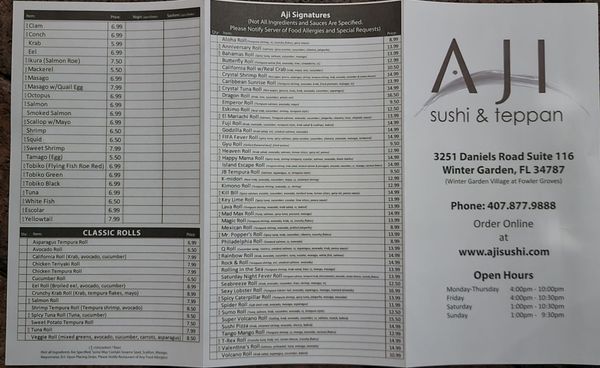 Menu photo 3 Aji Sushi Teppan Winter Garden, FL Menu photo 3 Aji Sushi Teppan Winter Garden, FL