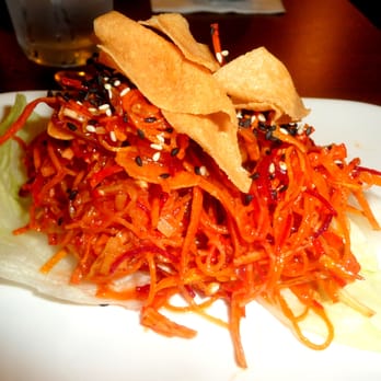 Golden Triangle - Shredded sweet potato, carrot, and taro salad topped by sesame peanut sauce! - Thai Near Me - Philadelphia, Pennsylvania