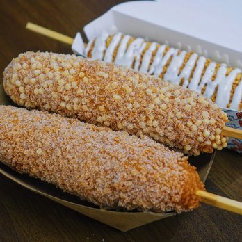 Oh K Dog - two fried corn on a stick - Hot Dogs Near Me - Lewisville, Texas Oh K Dog - two fried corn on a stick - Hot Dogs Near Me - Lewisville, Texas