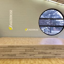 Jazzercise Mt Clemens Fitness Center - Stage.  Our instructors instruct the class from the stage.  They cue the moves and provide modifications as needed.
