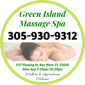 Green Island Massage Spa - Walk In & Appointment Welcome - Massage Near Me - Key West, Florida