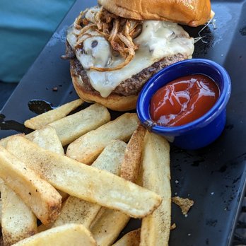 Shake It Up Cocktail Lounge - Swiss Guard burger - Cocktail Bars Near Me - Bloomington, Illinois