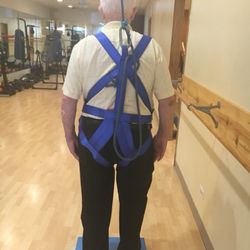 RUSH Physical Therapy - Beverly - Our support overhead system makes our patients feel more secure as they work on their balance.