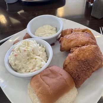 Mr. Charles Chicken & Fish - Flounder, coleslaw w/ hush puppies. - Soul Food Near Me - Charlotte, North Carolina