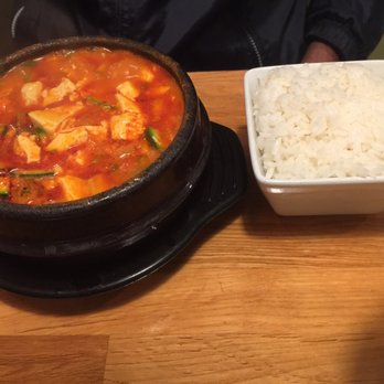 Woori - Tofu stew with a side of rice - Korean Near Me - Arlington, Massachusetts Woori - Tofu stew with a side of rice - Korean Near Me - Arlington, Massachusetts
