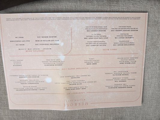 Menu photo 2 Melrose Houston, TX