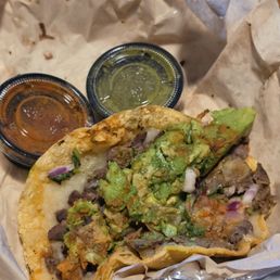 Tijuana tacos with fresh avocado. Tijuana tacos with fresh avocado.