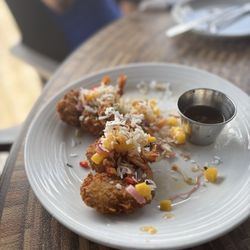 Salt On The Water - Coconut shrimp were soggy where the mango mixture were placed.