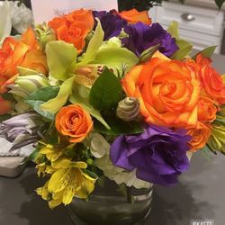 The beautiful arrangement she received