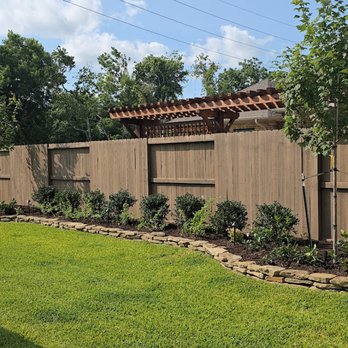 B&B Turf Pros - Adding life to this boring fence. Plants, stone, soil, mulch, irrigation and trees! bbturfpros.com (713) 234-5598 - Landscaping Near Me - Houston, Texas B&B Turf Pros - Adding life to this boring fence. Plants, stone, soil, mulch, irrigation and trees! bbturfpros.com (713) 234-5598 - Landscaping Near Me - Houston, Texas