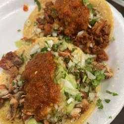 Tacos Al Carbon - Chicken and carne asada tacos