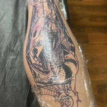 Black Orchid Tattoo Collective - Right after the outline process was completed. - Tattoo Near Me - Lancaster, California