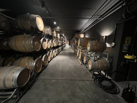 Photo of Willamette Valley Vineyards - Turner, OR, US. The barrel room