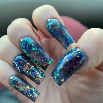 Perfect Nails Center - Acrylic and Glitter, Black Opal nails - Nail Salons Near Me - Gloucester, Massachusetts