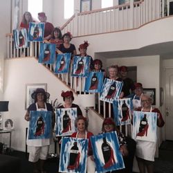 Jen's Xpressions - Paint & Wine Party with the Red Hat Club of La Habra.