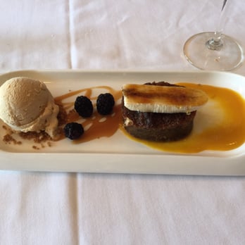 The Dock - Banana cake with caramelized banana with passion fruit sauce? Yummy - New American Near Me - Newport Beach, California The Dock - Banana cake with caramelized banana with passion fruit sauce? Yummy - New American Near Me - Newport Beach, California