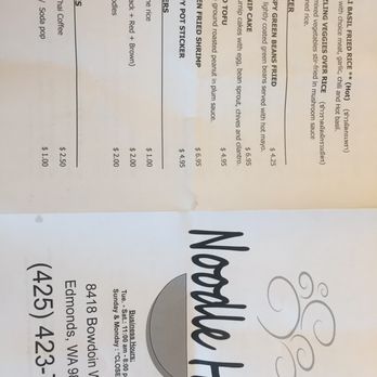 Noodle Hut - Menu both sides. Also ask for the special! - Noodles Near Me - Edmonds, Washington Noodle Hut - Menu both sides. Also ask for the special! - Noodles Near Me - Edmonds, Washington