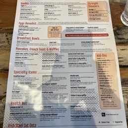 Menu breakfast side