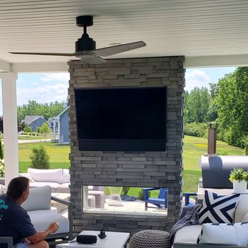 Fisher Custom AV - We offer custom outdoor TV and soundbar installation including above outdoor fireplaces. - Home Theatre Installation Near Me - Norwalk, Ohio Fisher Custom AV - We offer custom outdoor TV and soundbar installation including above outdoor fireplaces. - Home Theatre Installation Near Me - Norwalk, Ohio