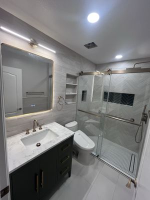 Curbless shower project by PK Handy Construction