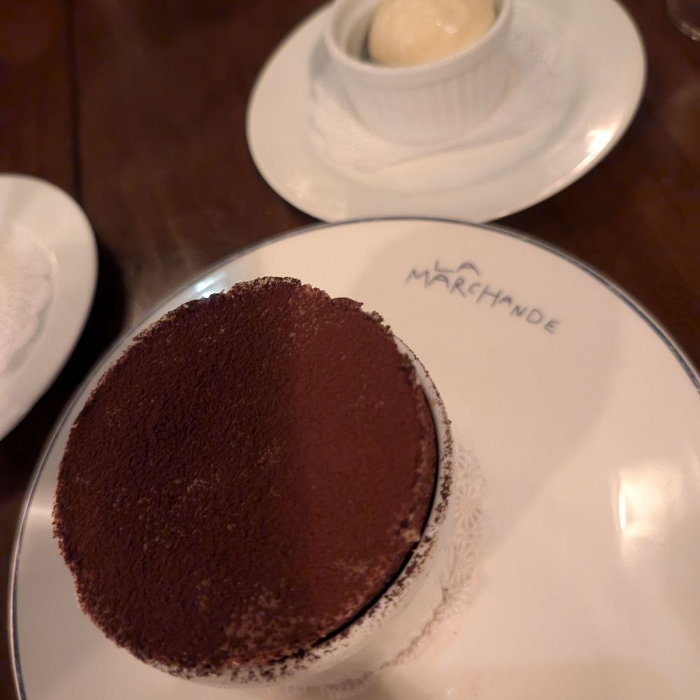 La Marchande - Dark chocolate souffle - French Near Me - New York, New York La Marchande - Dark chocolate souffle - French Near Me - New York, New York