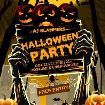 AJ Slammers - Halloween Party 10/31. Costumes encouraged! - Bars Near Me - Winter Haven, Florida AJ Slammers - Halloween Party 10/31. Costumes encouraged! - Bars Near Me - Winter Haven, Florida