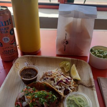 Fatty Mart - Birria and fried shrimp tacos and Chips and Guac. Part of Taco Tuesday offerings. So good! - Sandwiches Near Me - Los Angeles, California
