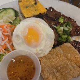 Com Tam with pork chop and egg Com Tam with pork chop and egg