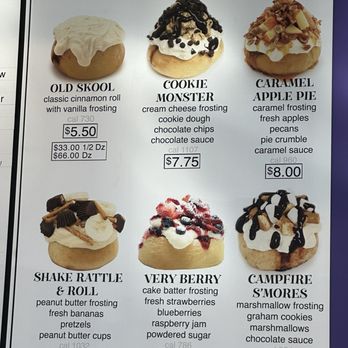 Cinnaholic - Menu Board - Check out the calorie count...if you can see it in gray font. lol - Bakeries Near Me - Fayetteville, North Carolina