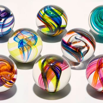 Little River Hot Glass Studio - Oversized Marbles - Arts & Crafts Near Me - Moscow, Vermont Little River Hot Glass Studio - Oversized Marbles - Arts & Crafts Near Me - Moscow, Vermont
