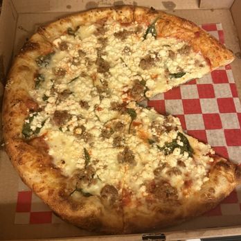 Killer Pizza - Sausage, spinach, double goat cheese on a 14" New York w/ Toppings - Pizza Near Me - St. Petersburg, Florida
