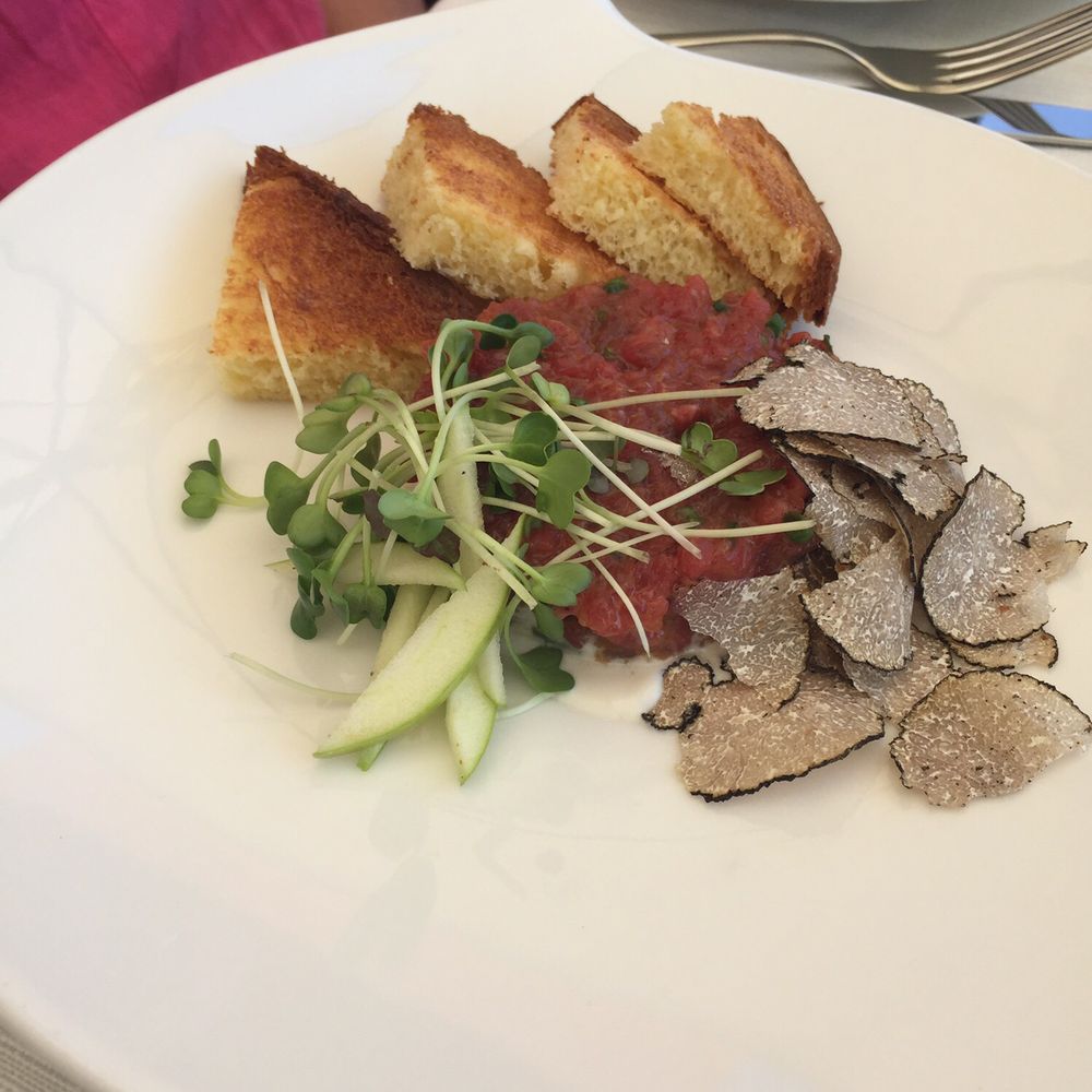 Hotel La Darsena - Beef tartare with truffles. - Hotels Near Me - Tremezzo, LC Hotel La Darsena - Beef tartare with truffles. - Hotels Near Me - Tremezzo, LC