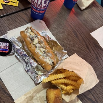 Big Dave's Cheesesteaks - Truffle shuffle cheesesteak, fries, egg roll - Cheesesteaks Near Me - Atlanta, Georgia