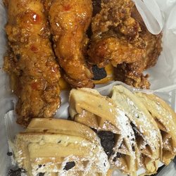 Chicken and waffles on wheels - Sweet chili tenders with Oreo waffle... at first I was like... no way this is gonna work. It works, trust me