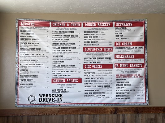 Menu photo 2 Wrangler Drive-In Fairfield, ID Menu photo 2 Wrangler Drive-In Fairfield, ID