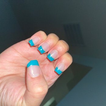 VS Nails & Spa - Chipped acrylic nail on day 3! Color tip starting to come off. The overlay slowly lifting - Nail Salons Near Me - Fontana, California