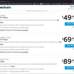 Spectrum - Current "New Customer" Rates